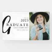 Minimaler Typografy Graduate Foto Abschluss Banner (Horizontal)