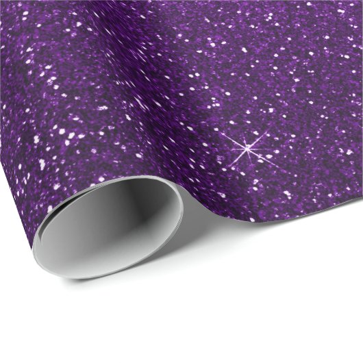Minimaler Ultra-Violet Lila Glitzer Eggplant Traub Geschenkpapier (Rolleneckpunkt)