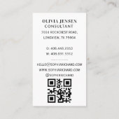 Minimaler und Beruflicher QR-Foto Visitenkarte (Rückseite)