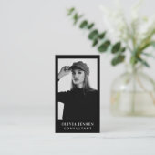 Minimaler und Beruflicher QR-Foto Visitenkarte (Stehend Vorderseite)