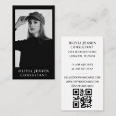 Minimaler und Beruflicher QR-Foto Visitenkarte (Vorne/Hinten)