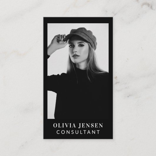 Minimaler und Beruflicher QR-Foto Visitenkarte (Vorderseite)