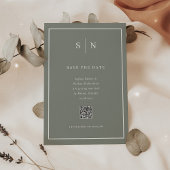 Minimaler und chic Sage Green QR-Code Save the Dat Magneteinladung