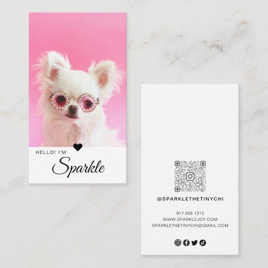 Minimaler und moderner Single Foto QR Code Visitenkarte (Vorne/Hinten)