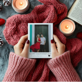 Minimaler Valantinstag Schwarz & Weiß & Foto Feiertagskarte