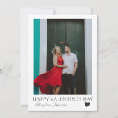 Minimaler Valantinstag Schwarz & Weiß & Foto Feiertagskarte (Vorderseite)