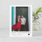 Minimaler Valantinstag Schwarz & Weiß & Foto Feiertagskarte (Stehend Vorderseite)