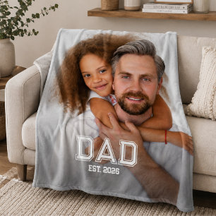 Minimaler Vater Etabliertes Jahr Neuer Vater Foto Fleecedecke