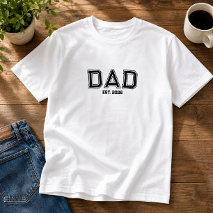 Minimaler Vater Gegründetes Jahr Neuer Vater T-Shirt