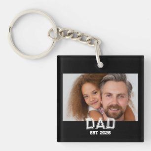 Minimaler Vater Gründungsjahr Neuer Vater Foto Schlüsselanhänger