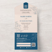 Minimaler Verlass in einer chinesischen Hochzeitsv All In One Einladung (Innen Boden)