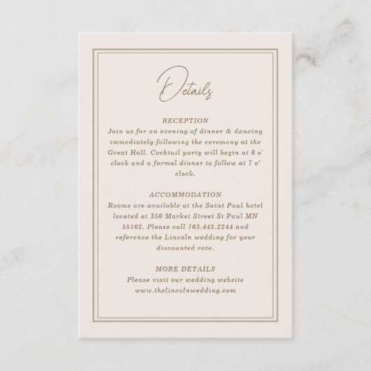 Minimaler Verzierter Rahmen Begleitkarte (Vorderseite)