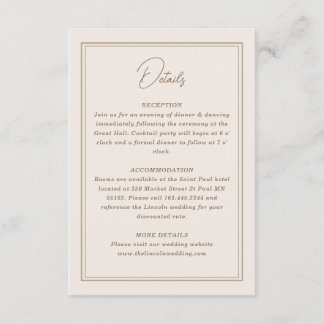 Minimaler Verzierter Rahmen Begleitkarte