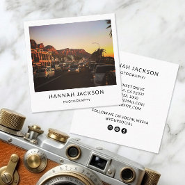 Minimaler Vintage-Fotograf Social Media  Quadratische Visitenkarte