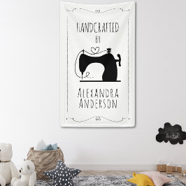 Minimaler Vintager Nähmaschineneinsatz Banner
