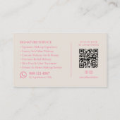 Minimaler Visagist Pink Sand Script Visitenkarte (Rückseite)