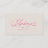 Minimaler Visagist Pink Sand Script Visitenkarte (Vorderseite)