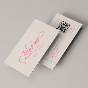 Minimaler Visagist Pink Sand Script Visitenkarte