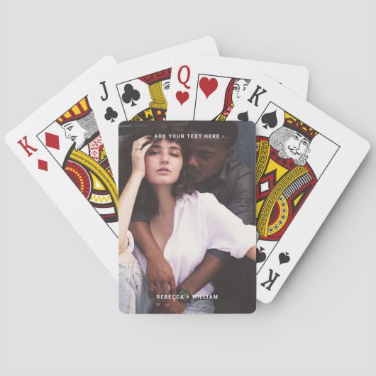 Minimaler voller vertikaler Foto-Text Spielkarten (Rückseite)