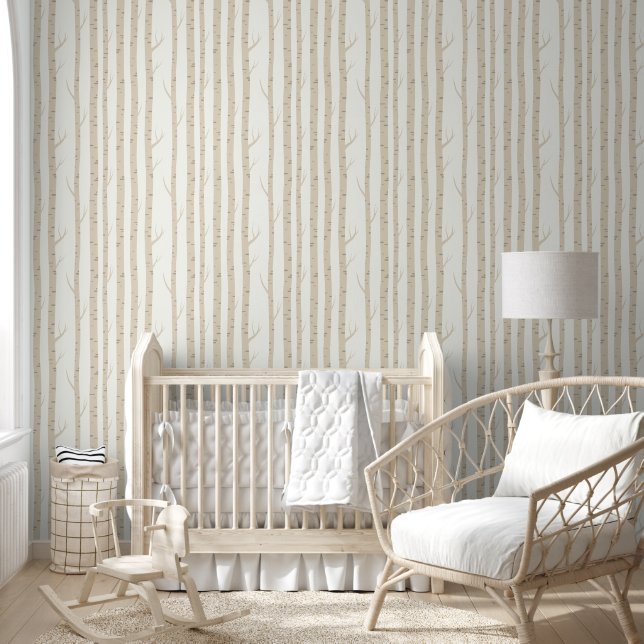Minimaler Wald-Ulmenbaum - Peel & Stick Tapete (Kinder)