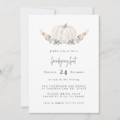 Minimaler Wasserfarbenkürbis Einladung (Vorderseite)