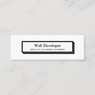 Minimaler Webentwickler-weiße schwarze Website-Sc Mini Visitenkarte
