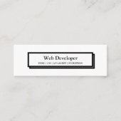 Minimaler Webentwickler-weiße schwarze Website-Sch Mini Visitenkarte (Vorderseite)