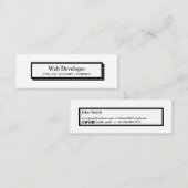 Minimaler Webentwickler-weiße schwarze Website-Sch Mini Visitenkarte (Vorne/Hinten)