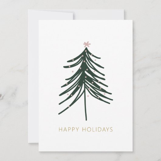 Minimaler Weihnachtsbaum | Business Holiday Card Einladung (Vorderseite)