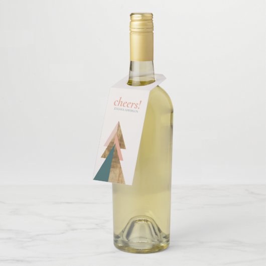 Minimaler Weihnachtsbaum Flaschenanhänger (Angewinkelt)