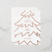 Minimaler Weihnachtsbaum Folien Feiertagspostkarte (Vorderseite/Rückseite)