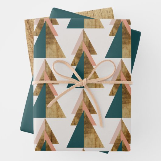 Minimaler Weihnachtsbaum Geschenkpapier Set (Beispiel)