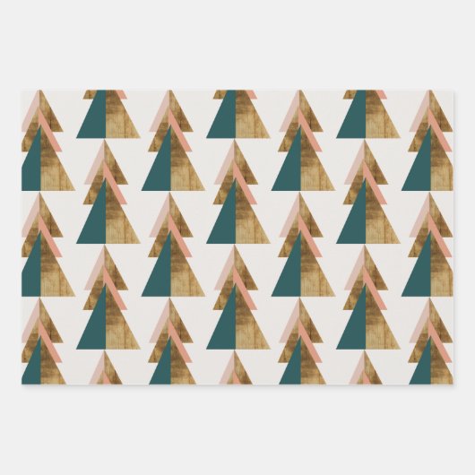 Minimaler Weihnachtsbaum Geschenkpapier Set (Vorderseite)