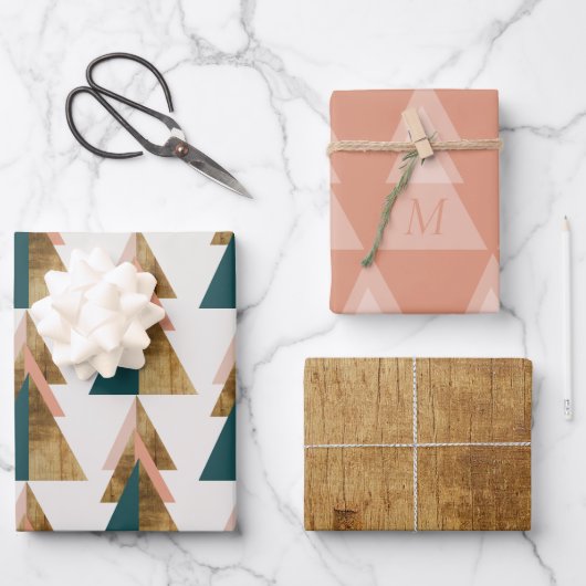Minimaler Weihnachtsbaum Geschenkpapier Set (Vorderseite)