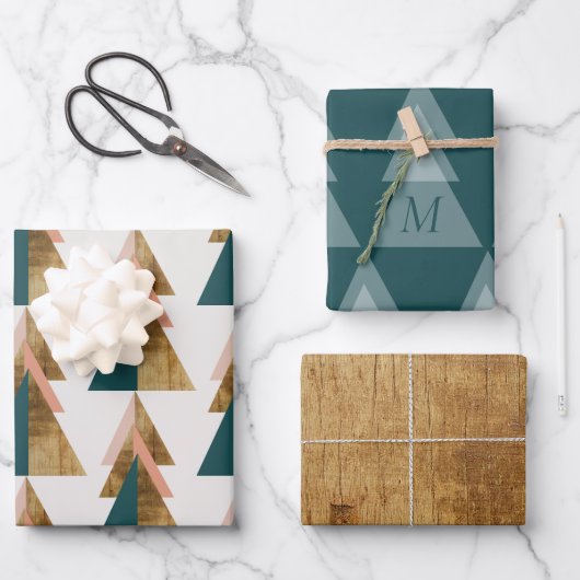 Minimaler Weihnachtsbaum Geschenkpapier Set (Vorderseite)