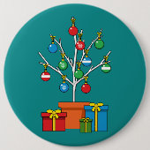 Minimaler Weihnachtsbaum mit Geschenken Button (Vorderseite)
