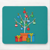 Minimaler Weihnachtsbaum mit Geschenken Mousepad (Vorne)