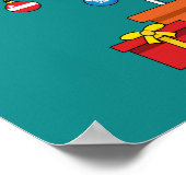 Minimaler Weihnachtsbaum mit Geschenken Poster (Ecke)