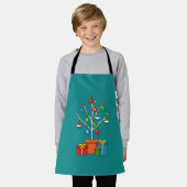 Minimaler Weihnachtsbaum mit Geschenken Schürze (Getragen)