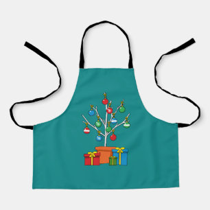 Minimaler Weihnachtsbaum mit Geschenken Schürze