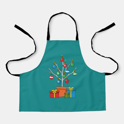 Minimaler Weihnachtsbaum mit Geschenken Schürze (Vorderseite)