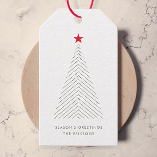 Minimaler Weihnachtsbaum   Red Star Clean Simple Geschenkanhänger