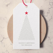 Minimaler Weihnachtsbaum | Red Star Clean Simple Geschenkanhänger