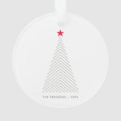 Minimaler Weihnachtsbaum | Red Star Clean Simple Ornament (Rückseite)