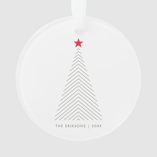 Minimaler Weihnachtsbaum | Red Star Clean Simple Ornament (Rückseite)