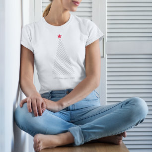 Minimaler Weihnachtsbaum   Red Star Clean Simple T-Shirt