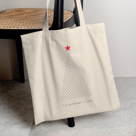 Minimaler Weihnachtsbaum | Red Star Clean Simple Tragetasche