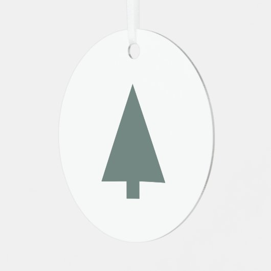 Minimaler Weihnachtsbaum | Sage Green Clean Simple Ornament Aus Metall (Vorderseite links)