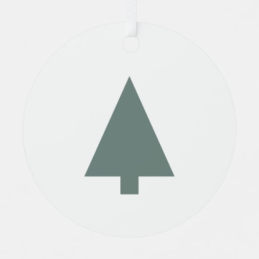 Minimaler Weihnachtsbaum | Sage Green Clean Simple Ornament Aus Metall (Vorderseite)