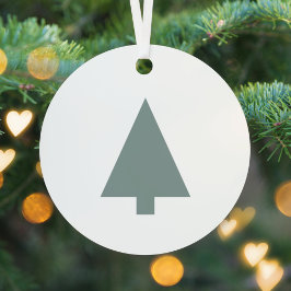 Minimaler Weihnachtsbaum | Sage Green Clean Simple Ornament Aus Metall
